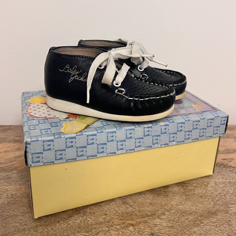 Vintage Jumping Jacks Baby Jacks Blue Navy Leather Toddler Shoes SZ. 3.5